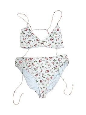 Hot Topic Light Blue Sushi PrintTwo-Piece Bikini size XL bottoms XXXL top